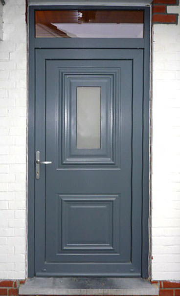 Porte PVC Renolit Gris Anthracite RAL 7016 avec panneau Frager-Fralu